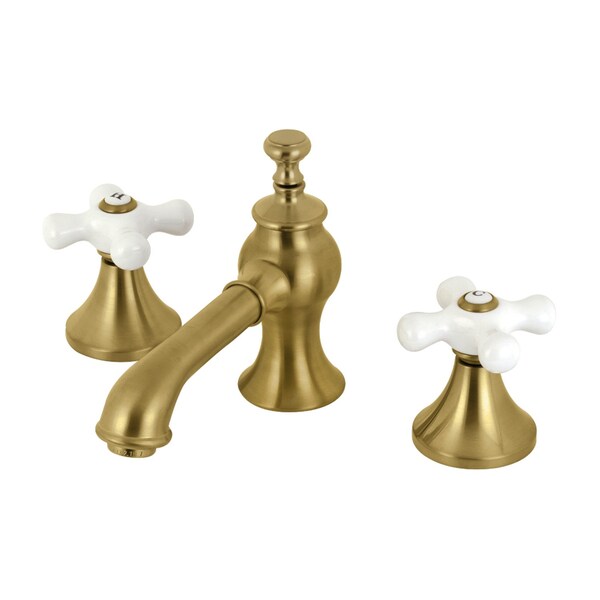 KC7067PX Vintage 8" Widespread Bathroom Faucet, Brushed Brass